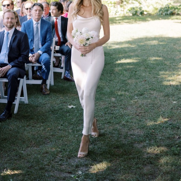 Shona Joy - La Lune Bias Cowl Midi Dress in Cream - Picture 5 of 5